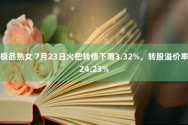   极品熟女 7月23日火把转债下落3.32%，转股溢价率24.23%