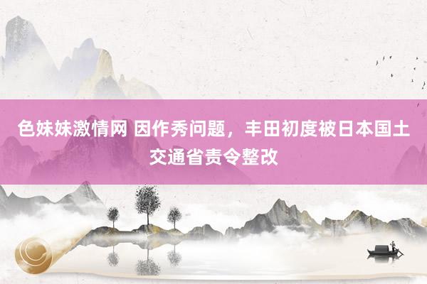   色妹妹激情网 因作秀问题，丰田初度被日本国土交通省责令整改