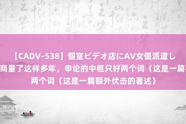   【CADV-538】個室ビデオ店にAV女優派遣します。8時間DX 商量了这样多年，申论的中枢只好两个词（这是一篇额外伏击的著述）