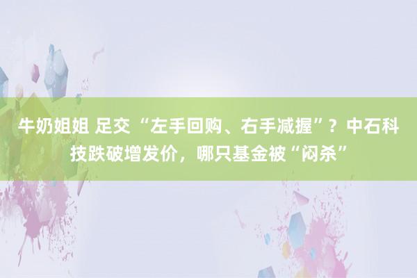   牛奶姐姐 足交 “左手回购、右手减握”？中石科技跌破增发价，哪只基金被“闷杀”