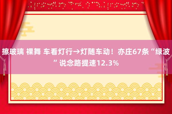   擦玻璃 裸舞 车看灯行→灯随车动！亦庄67条“绿波”说念路提速12.3%