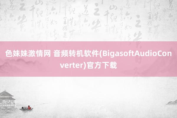   色妹妹激情网 音频转机软件(BigasoftAudioConverter)官方下载